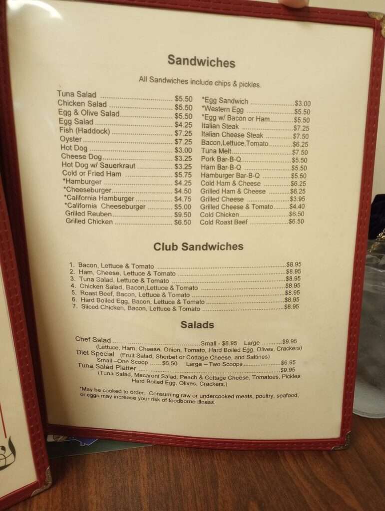 Schwalm’s Cleona Restaurant menu 4